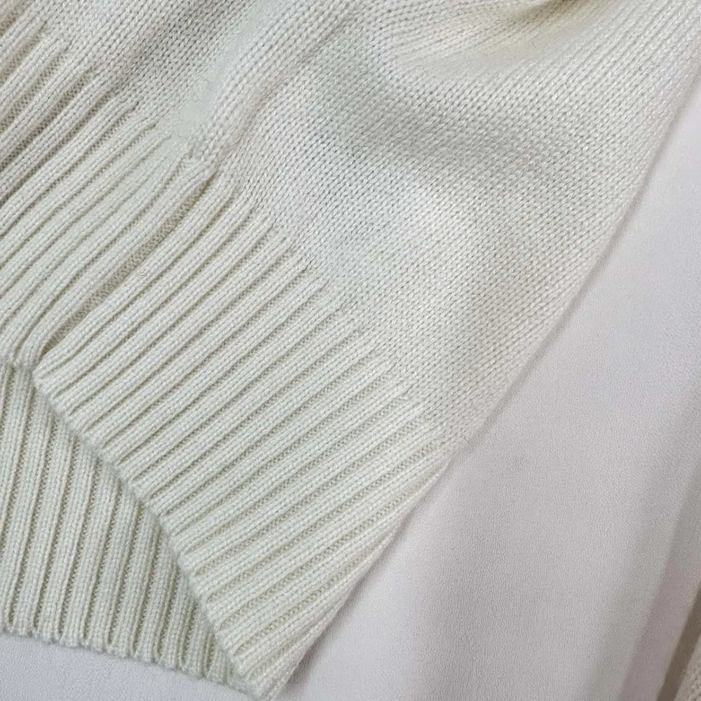 Dior Women Embroidered Sweater Ecru Cashmere Knit-514S57G0027