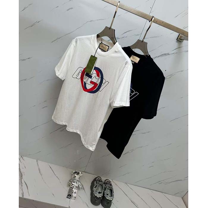 Gucci Men GG Cotton Jersey Printed T-Shirt Crewneck Short Sleeves