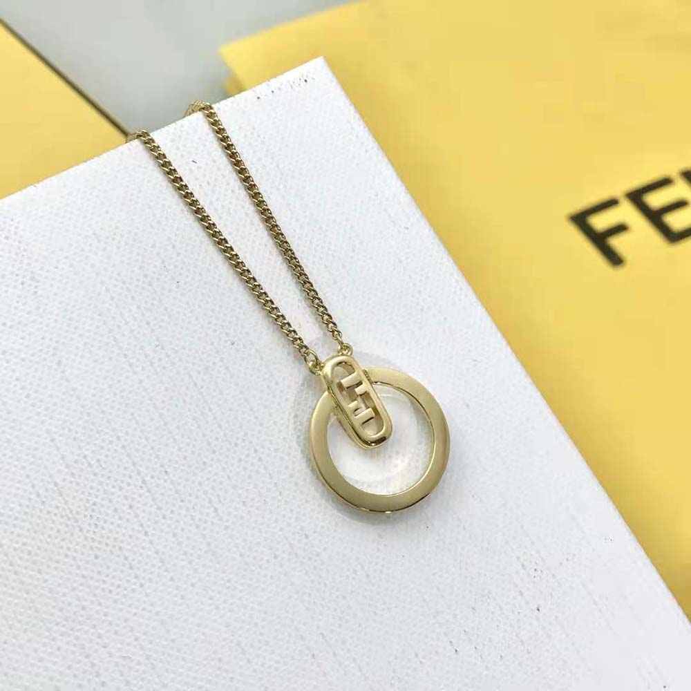 Fendi Women O Lock Necklace Gold-Colored