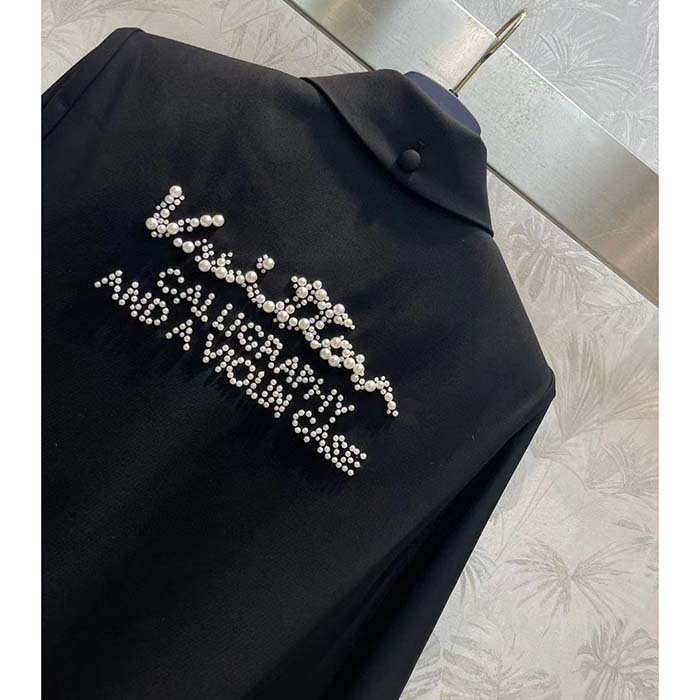 Louis Vuitton Women LV Embellished Wool Blouson Regular Fit Black 1AF997