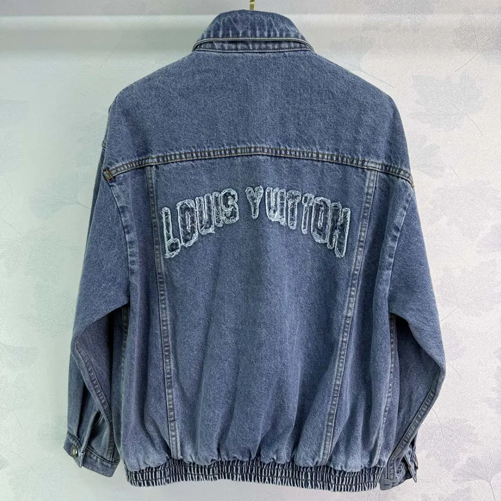 Louis Vuitton Men Denim Bomber Jacket-Blue 1AHHRU