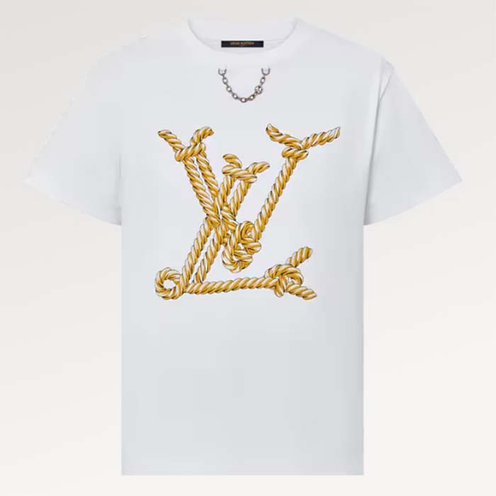 Louis Vuitton Men Nautical LV T-Shirt Cotton White 1AFMZ4