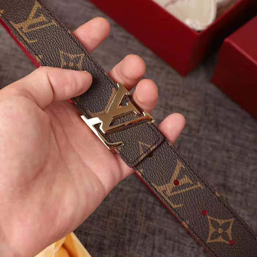 Louis Vuitton LV Unisex LV Initials Buckle 30mm Reversible Belt in Monogram Canvas Leather