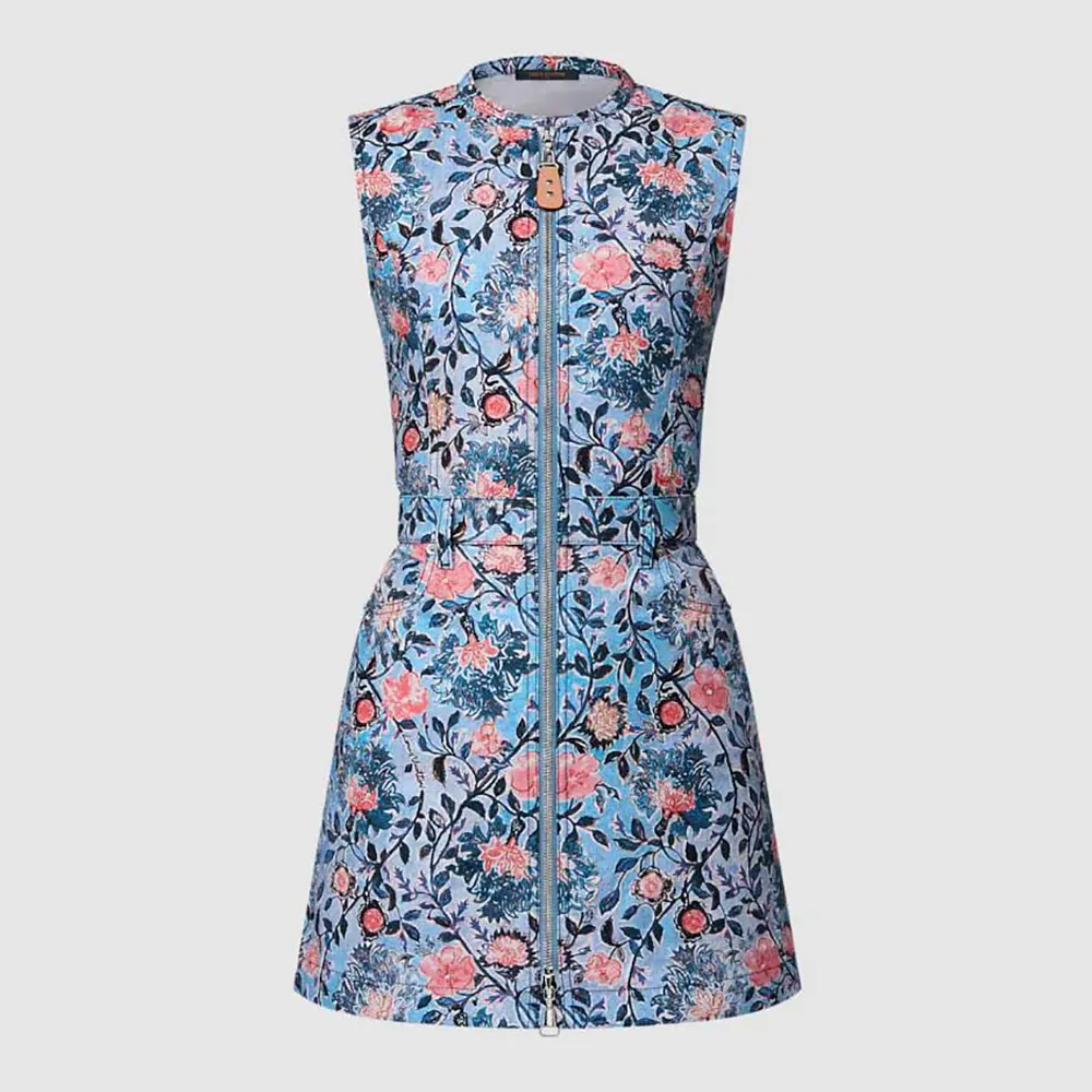 Louis Vuitton Women Floral Vine Zip-Up Dress 1AHHZ2