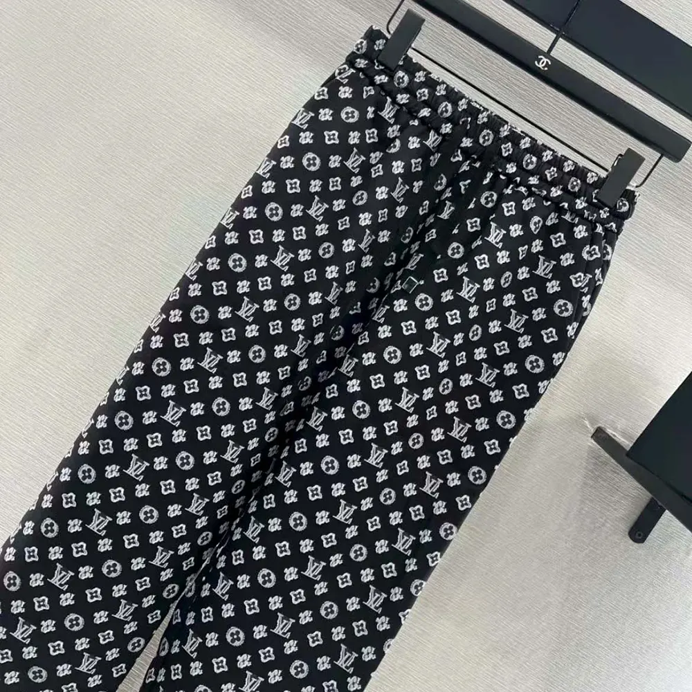 Louis Vuitton Women Monogram Pajama Pants in Airy Silk-Black