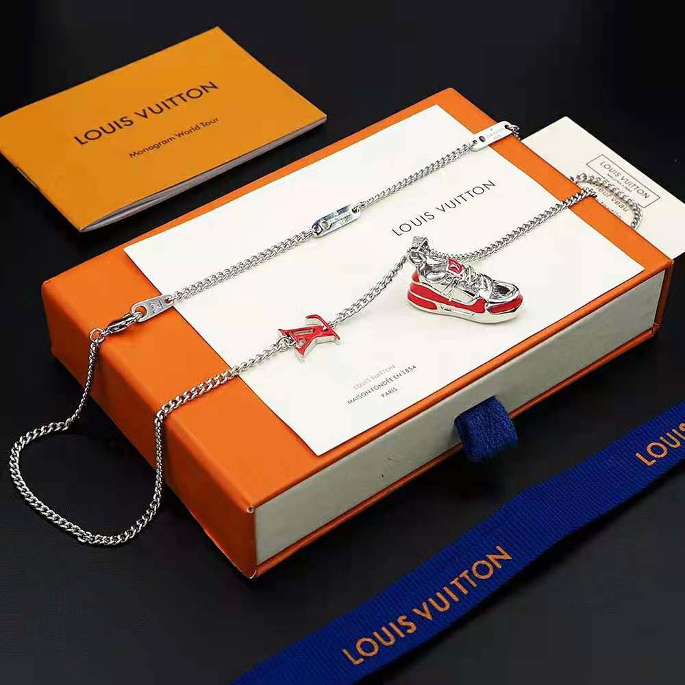 Louis Vuitton Unisex LV Trainer Necklace-Red