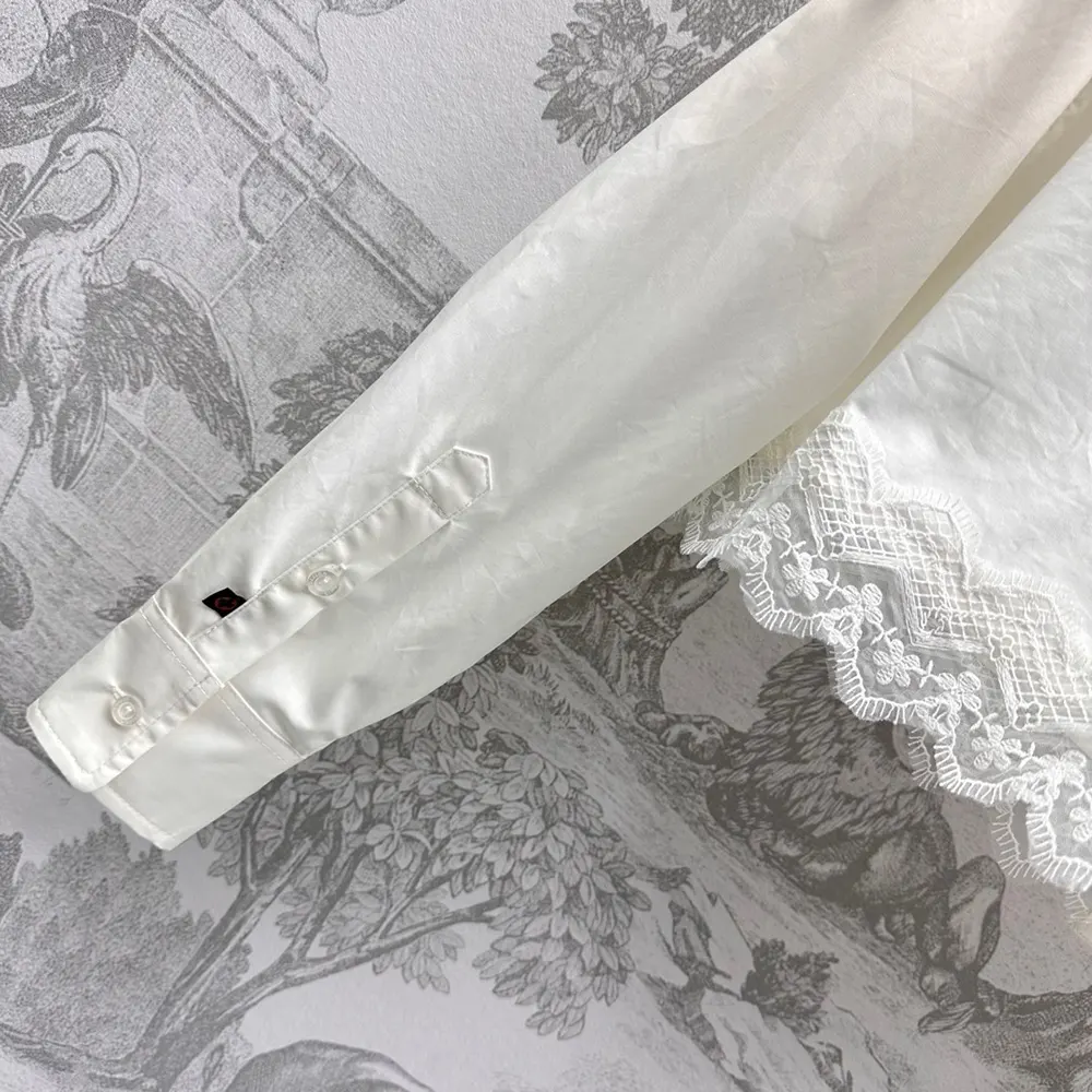 Louis Vuitton LV Women Lace Trim Shirt 1AHGWW