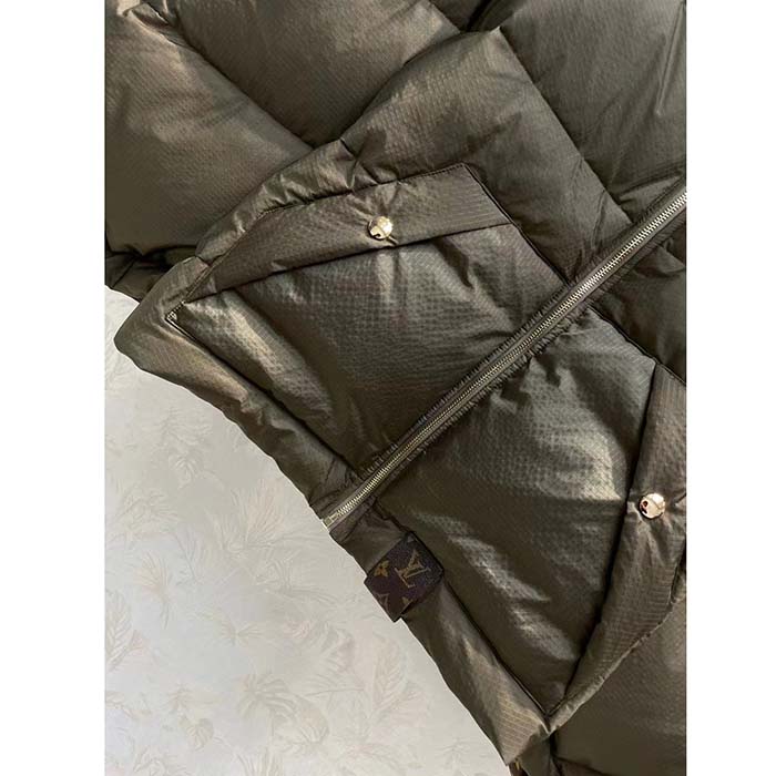 Louis Vuitton LV Women Monogram Accent Pillow Puffer Cape Khaki Regular Fit