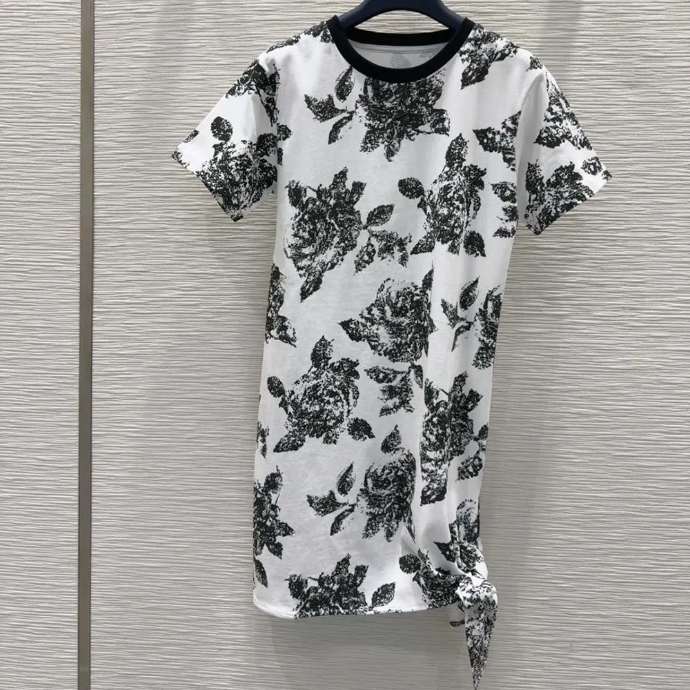 Louis Vuitton Women Floral Knotted T-Shirt Dress 1AIAKV