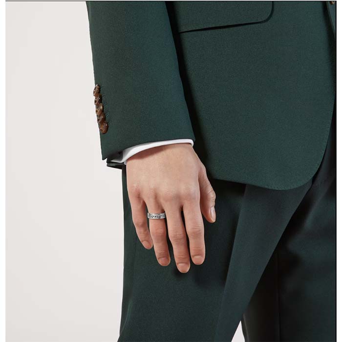 Gucci Unisex GucciGhost Ring Silver Two Cultures Past Present 925 Sterling Silver