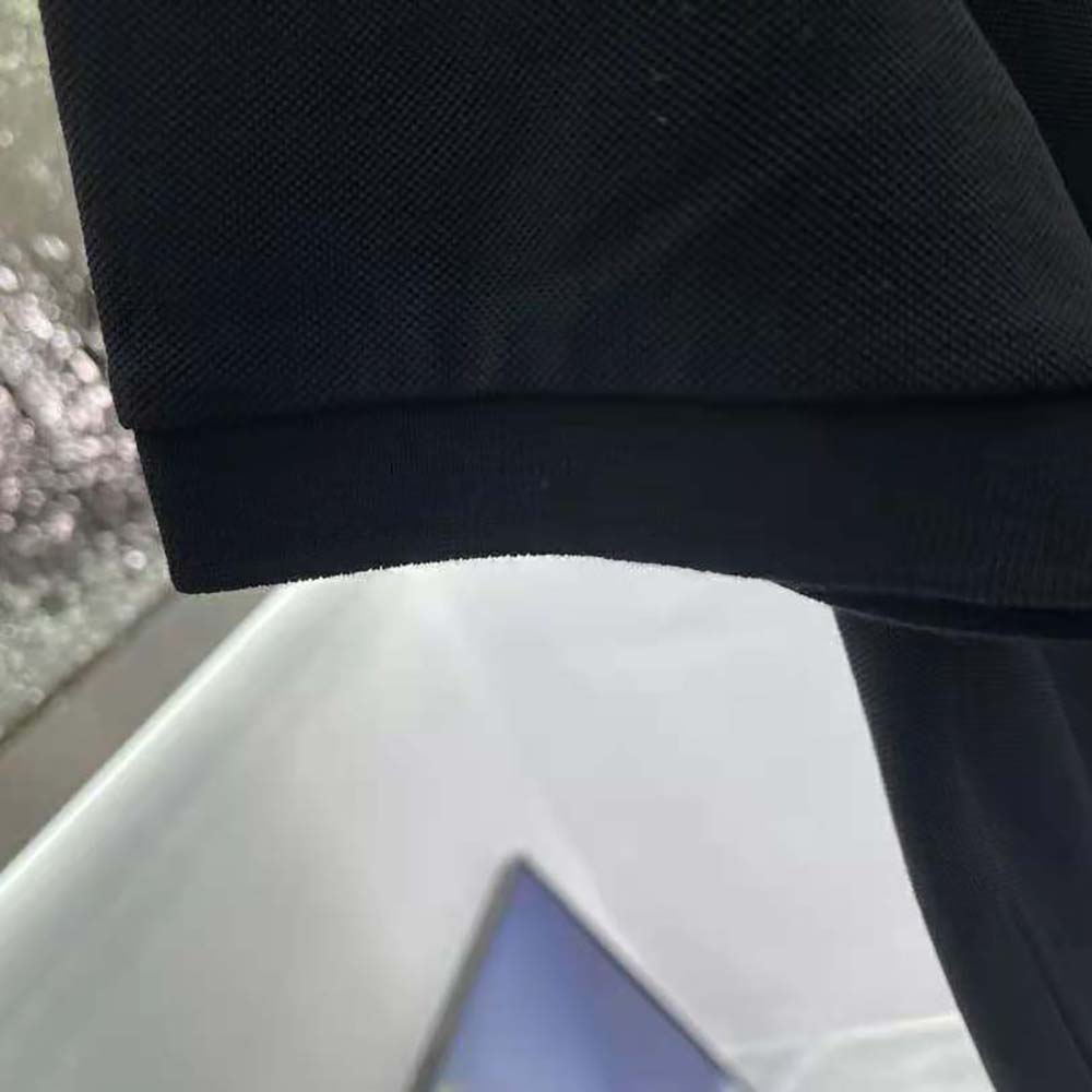 Dior Men CD Icon Polo Shirt Black Cotton Pique