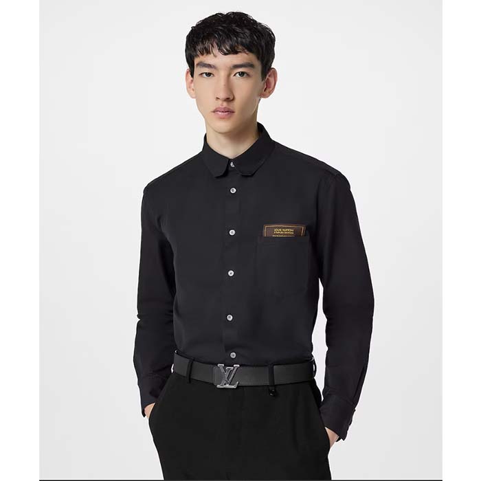 Louis Vuitton Unisex LV Initiales 40 MM Reversible Belt Onyx Black Calf Leather Damier Infini Canvas