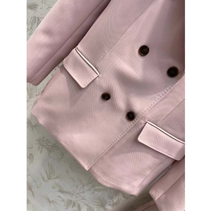 Gucci Women GG Wool Jacket Point Revers Double-Breasted Breast Pocket Rear Vent