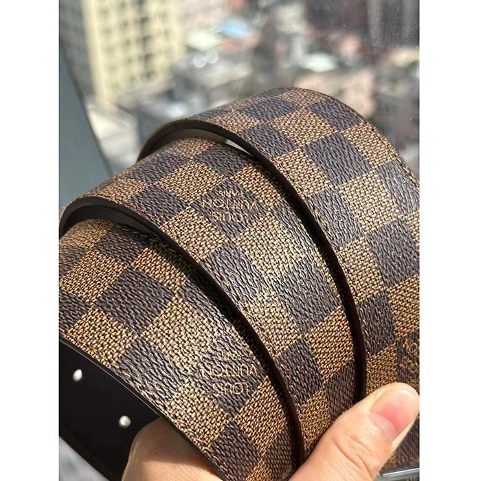 Louis Vuitton Unisex LV Initiales 40mm Reversible Belt Brown Damier Ebene Canvas