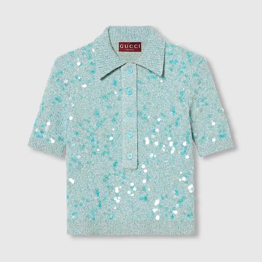 Gucci Women Tweed Blend Polo Top 798148XKD804986