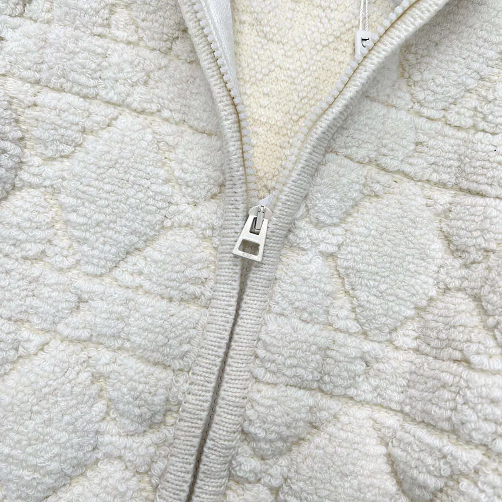 Dior Women Macrocannage Zipped Cardigan Ecru Wool- and Cashmere-Blend Knit