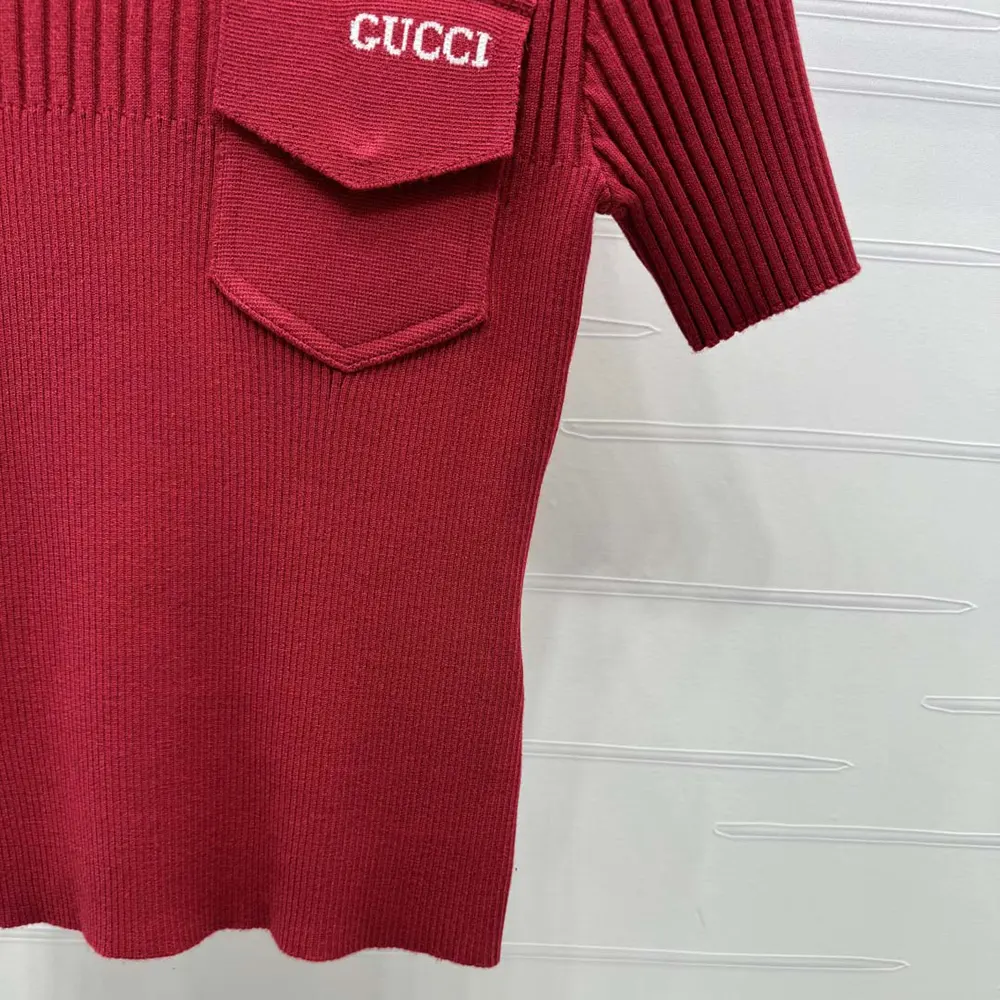 Gucci Women Rib Fabric Top with Intarsia 829857XKEV26320