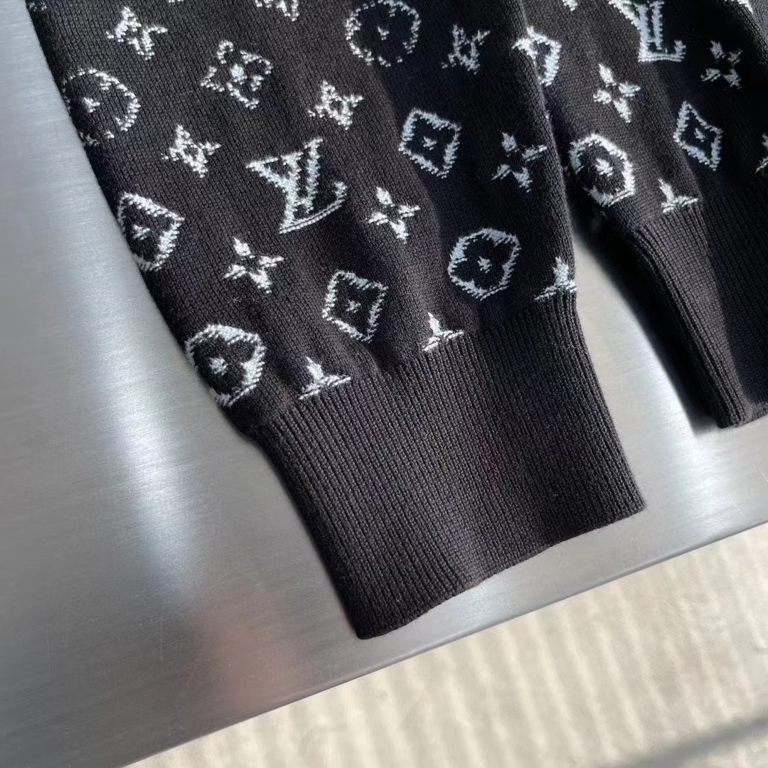 Louis Vuitton Women LV Monogram Gradient Hoodie Cotton Black White