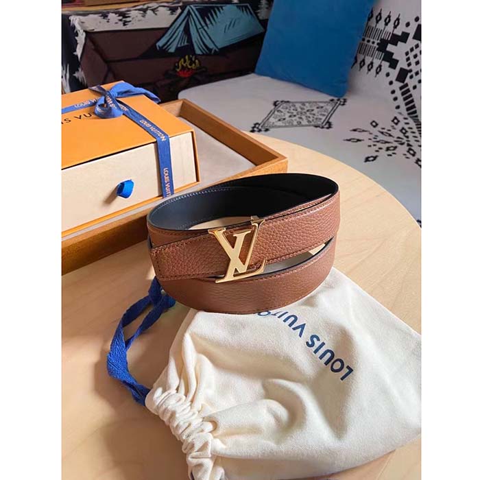 Louis Vuitton Unisex LV Initiales 40 MM Reversible Belt Taurillon Calf Leather Signature Buckle