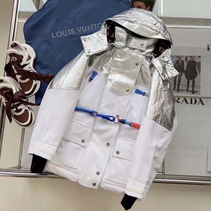 Louis Vuitton Women LV Electric Accent Ski Jacket Optical White Regular Fit