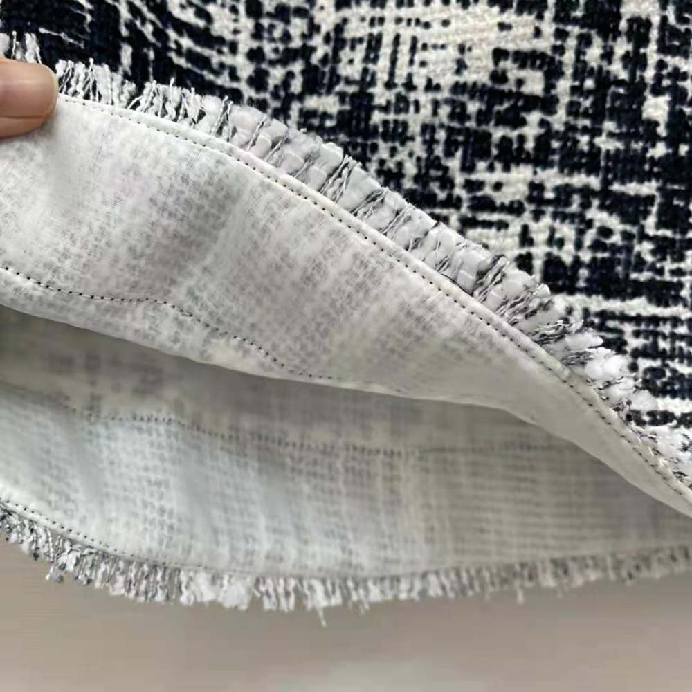 Prada Women Printed Tweed Miniskirt-Black