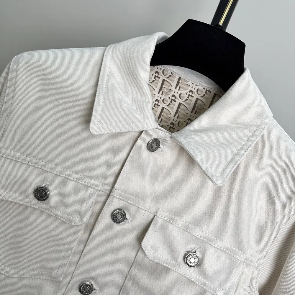 Dior Men Or Jacket Gold-Tone Cotton-Blend Denim 512V11A3026