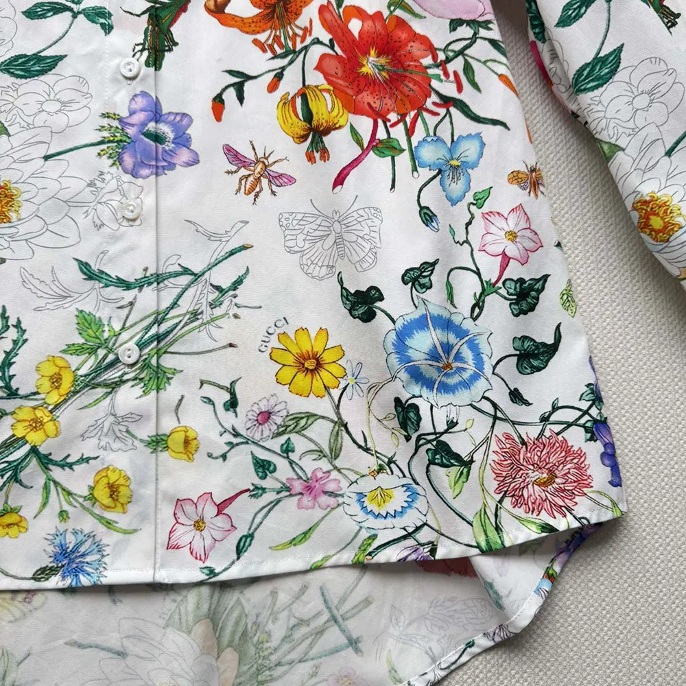 Gucci Women Printed Cotton Poplin Shirt 835947Z7AS6