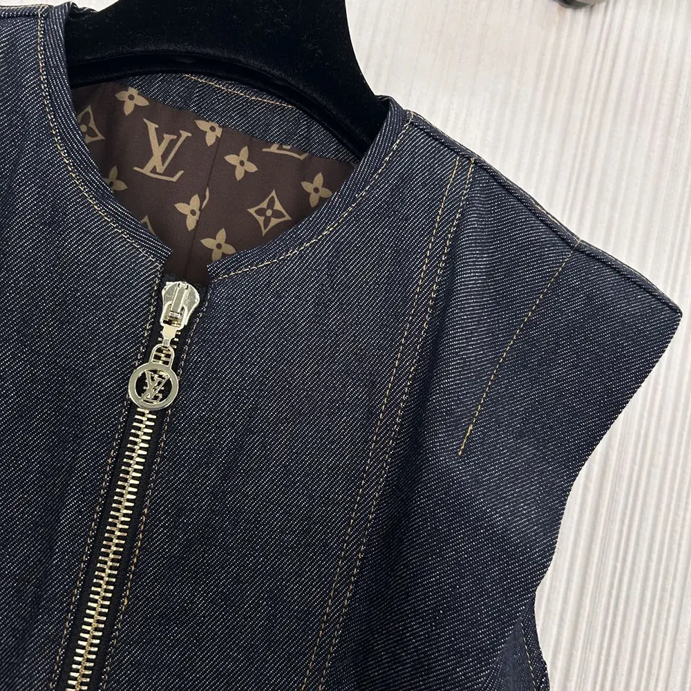 Louis Vuitton LV Women Denim Flounce Dress 1AHGY1