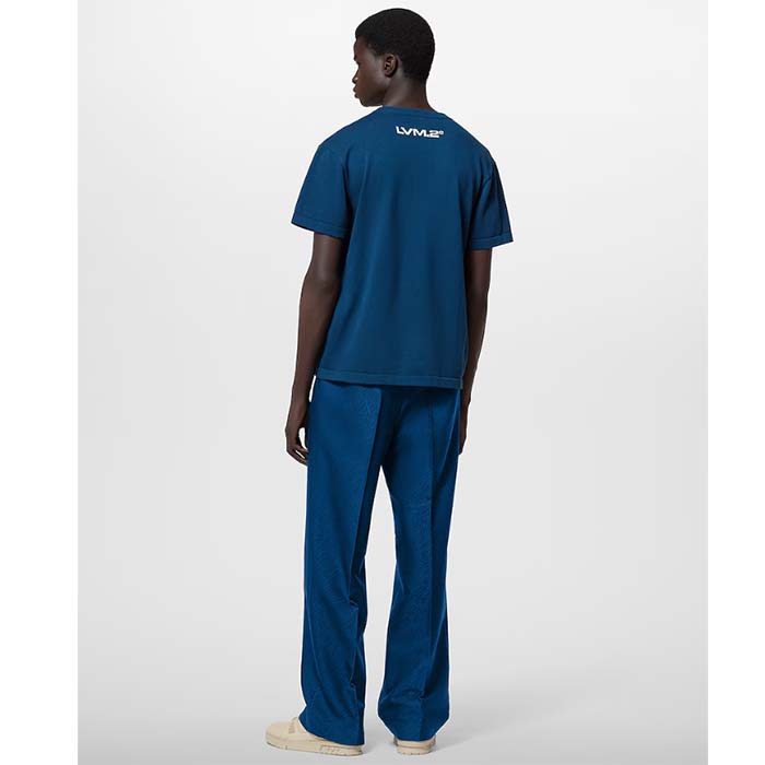 Louis Vuitton LV Men Short-Sleeved Cotton Crewneck Regular Fit Gibraltar Sea 1AFALD