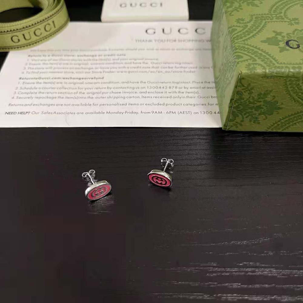 Gucci Women Interlocking G Enamel Earrings