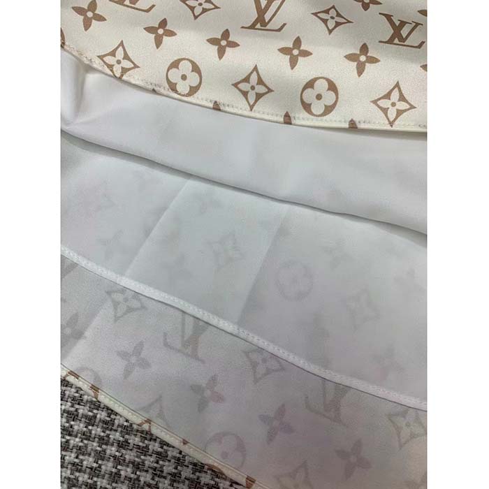 Louis Vuitton Women LV Monogram Midi Skirt Silk Beige 1AFOJN
