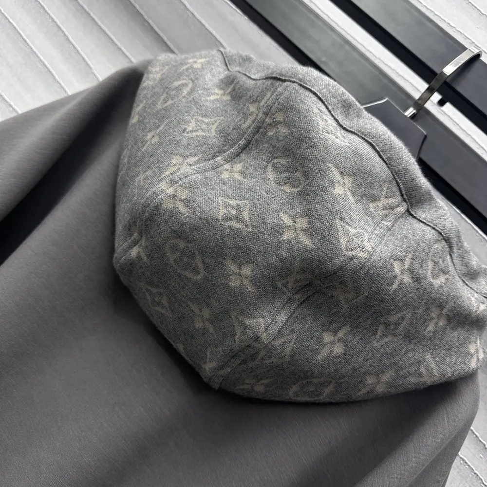 Louis Vuitton Women Monogram Accent Knit Hoodie-Grey 1AGCI2
