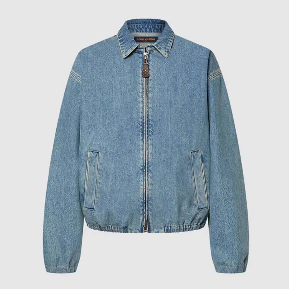 Louis Vuitton Men Denim Bomber Jacket-Blue 1AHHRU