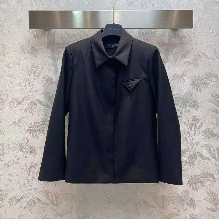 Louis Vuitton Women LV Embellished Wool Blouson Regular Fit Black 1AF997