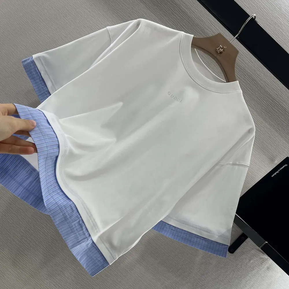 Gucci Women Soft Jersey T-shirt with Embroidery ‎833049XJHGV