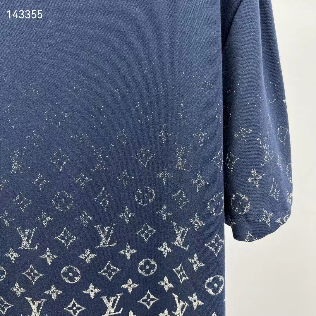 Louis Vuitton Women Mental LVSE Monogram Gradient T-Shirt Cotton Regular Fit Dark Ocean