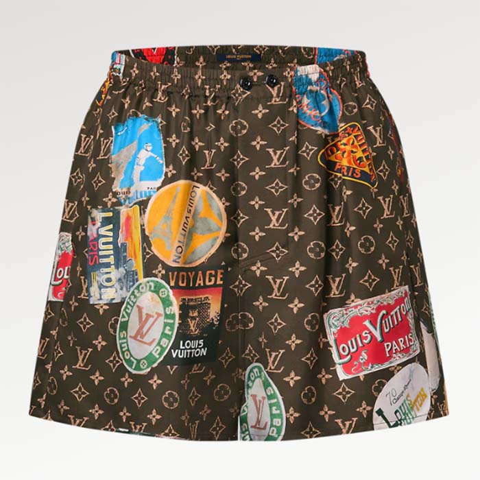 Louis Vuitton LV Women Elysee Palace Boxer Skirts Silk Dark Brown