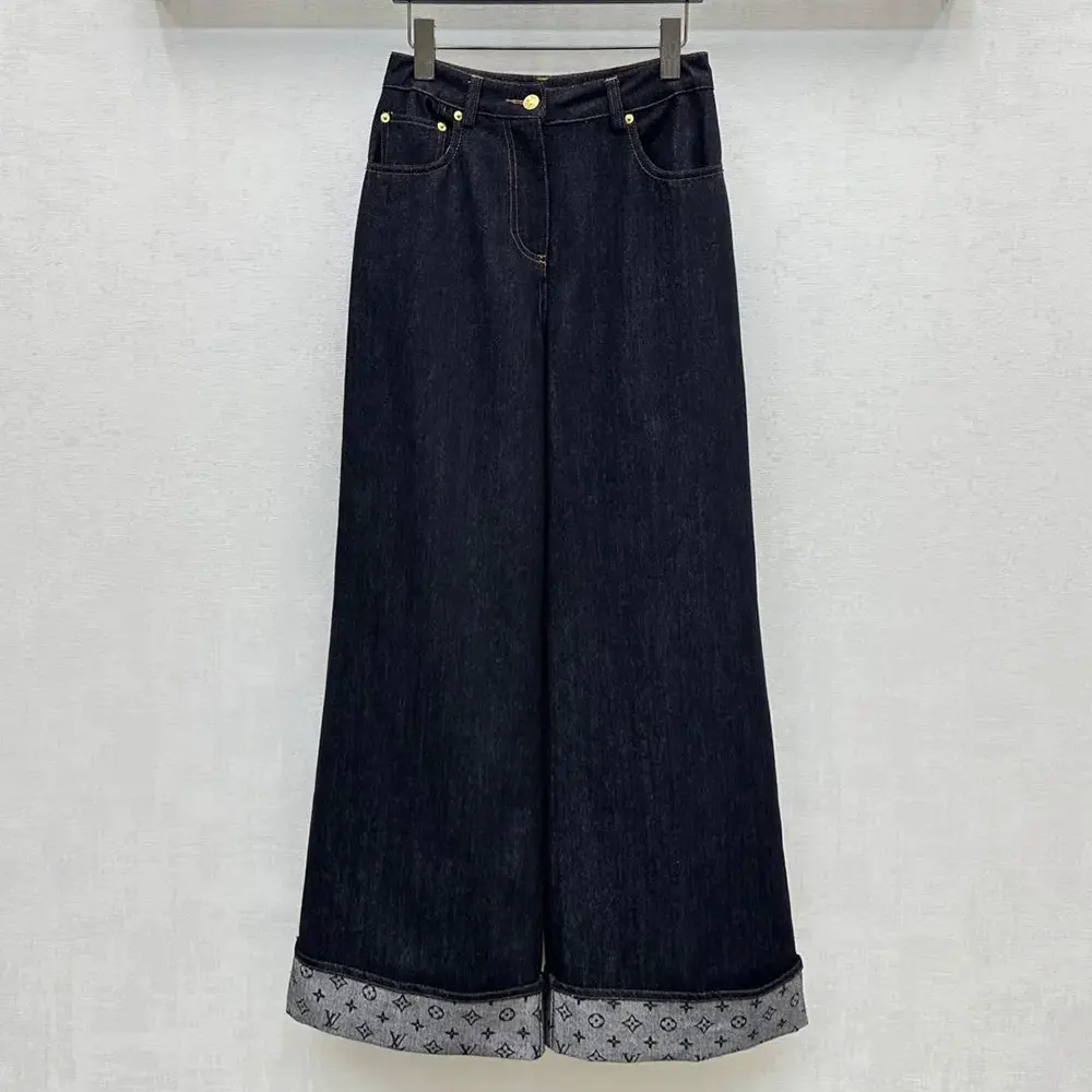 Louis Vuitton Women Cuffed Hem Flared Jeans 1AI152