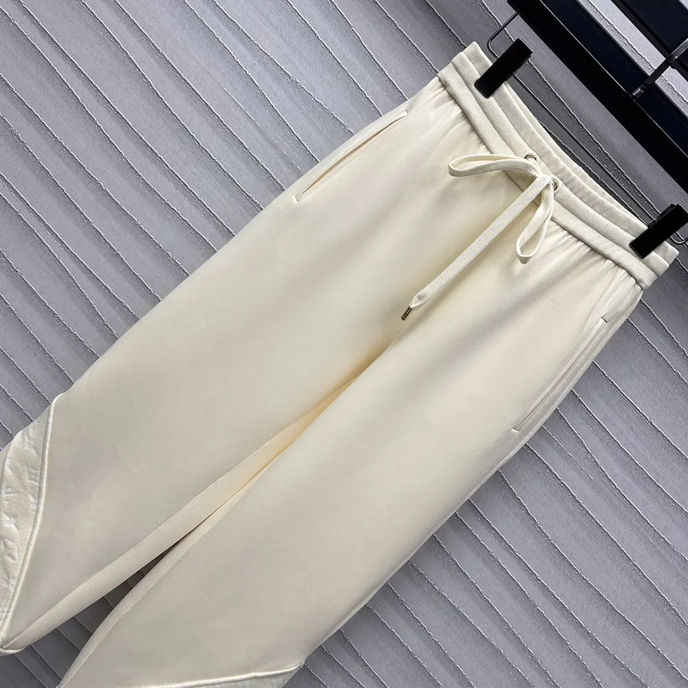 Louis Vuitton Women Monogram Accent Knit Jogging Pants-Milky White 1AGCJE