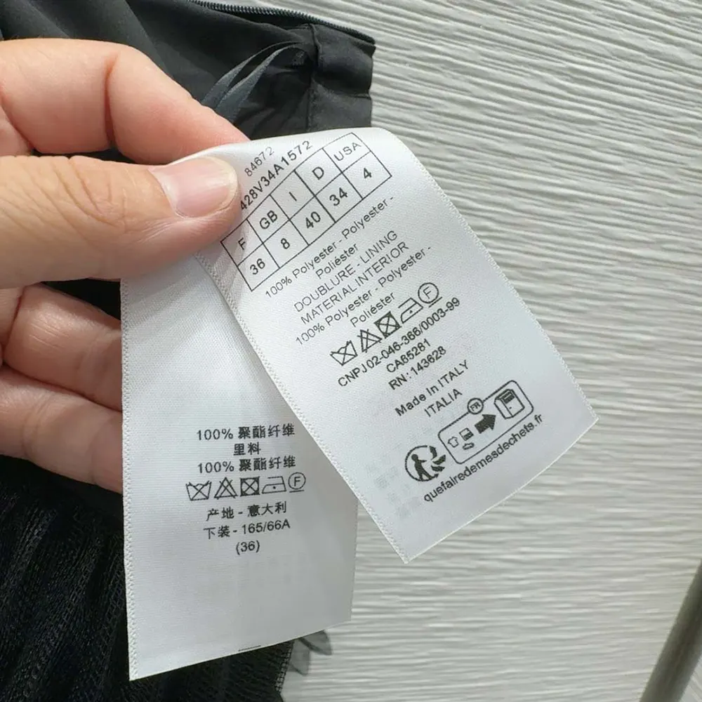 Dior Women Mid-Length Asymmetric Pleated Skirt Black Tulle