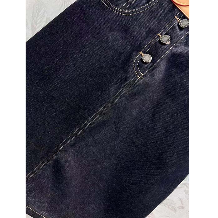 Louis Vuitton Women LV Eyelet Belt Denim Skirt Navy 1AFGNY