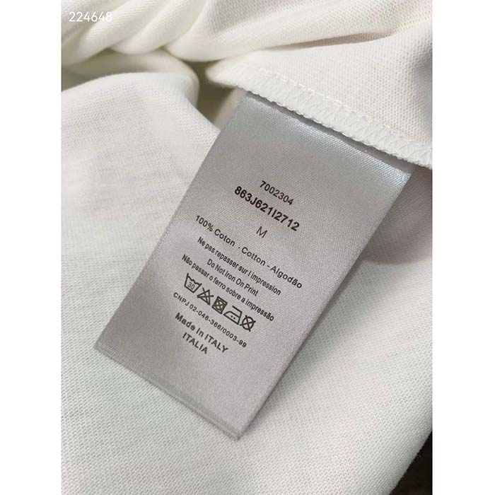 Dior Women CD Icon Relaxed-Fit T-Shirt White Cotton Jersey