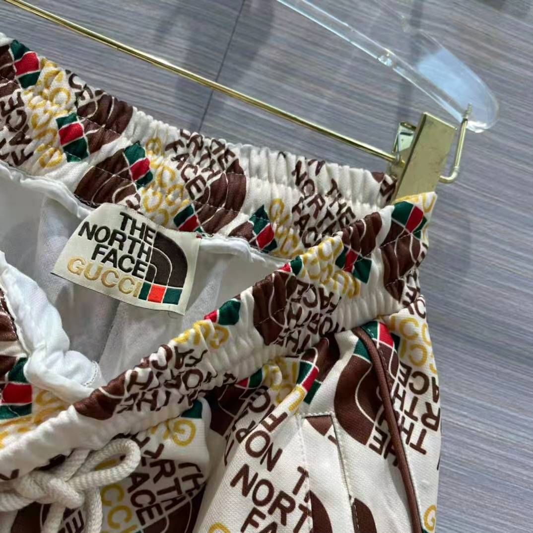 Gucci Women The North Face x Gucci Web Print Technical Jersey Jogging Pant Polyester Cotton