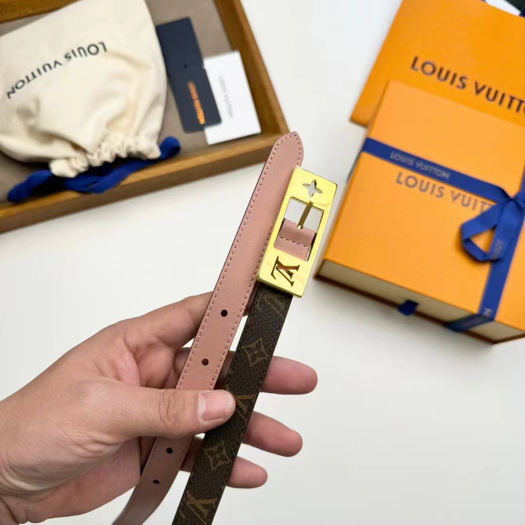 Louis Vuitton Unisex LV Duo 18MM Reversible Belt Monogram Canvas Recto Side Galet Gray Leather Verso