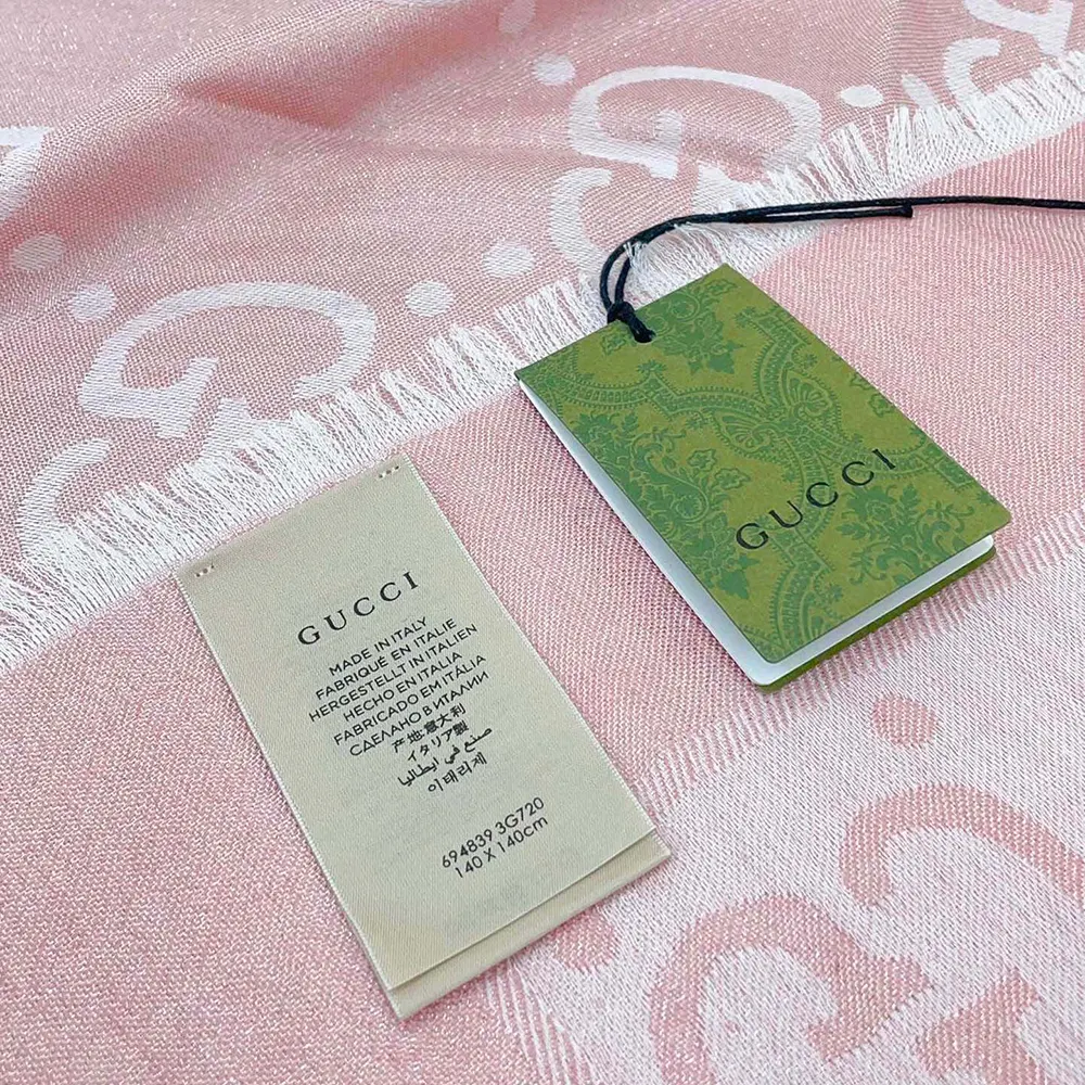 Gucci Unisex GG Jacquard Silk Wool Shawl-Pink 6636713GC435972