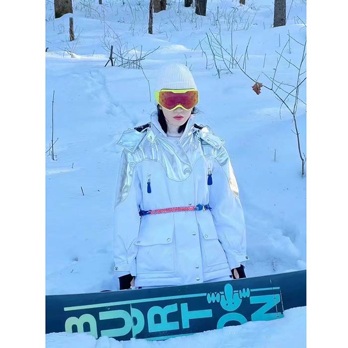 Louis Vuitton Women LV Electric Accent Ski Jacket Optical White Regular Fit