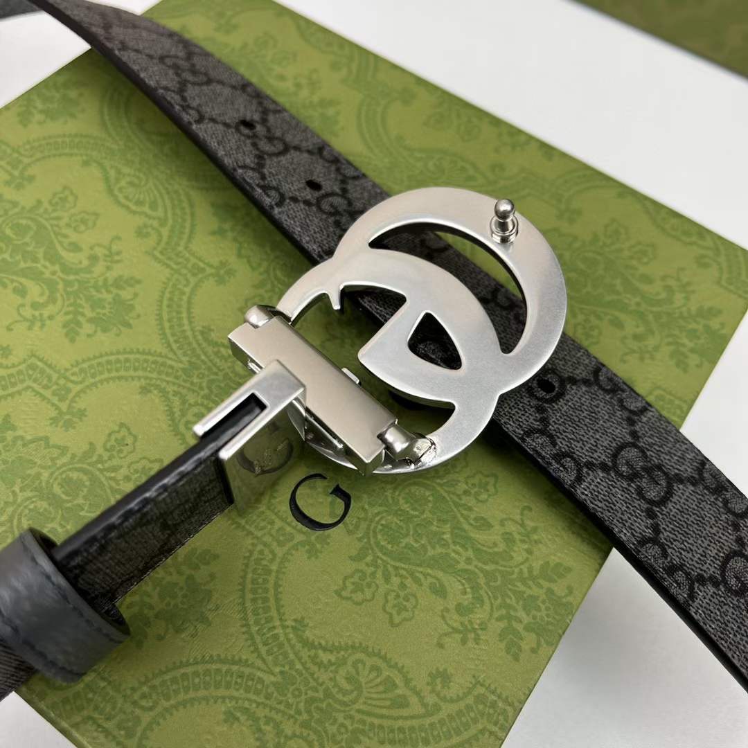 Gucci Unisex GG Marmont Reversible Belt Double G Buckle 3.8 CM Width