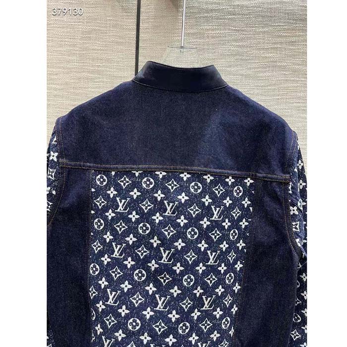 Louis Vuitton Women LV NIGHT Monogram Denim Jacket Cotton Navy