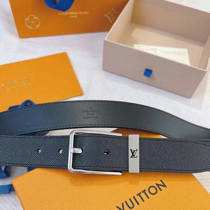 Louis Vuitton LV Unisex LV Pont Neuf 35mm Belt Taiga Calf Leather