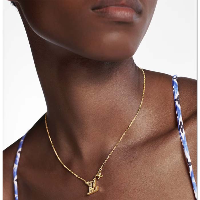 Louis Vuitton Women LV Iconic Pearls Necklace Pearl-Encrusted LV Initials Monogram Flower Charms